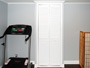Carpentry: Basement utility closet, moldings, floating floor